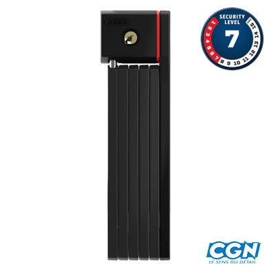 ANTIVOL VELO PLIABLE A CLE L 80CM ABUS BORDO UGRIP 5700/80 NOIR + SUPPORT