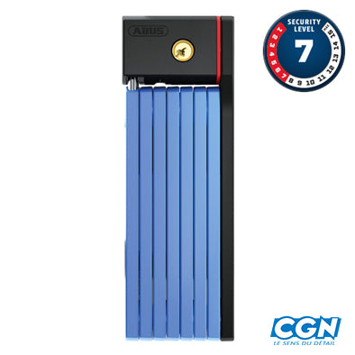 ANTIVOL VELO PLIABLE A CLE L 100CM ABUS BORDO BIG UGRIP 5700K/100 BLEU + SUPPORT