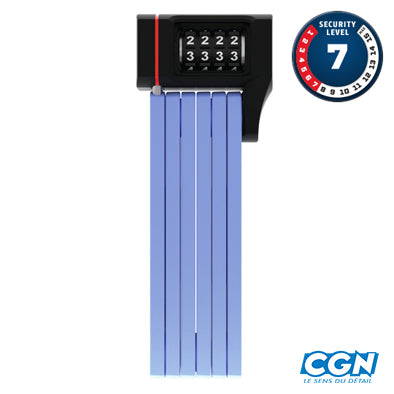 ANTIVOL VELO PLIABLE A CODE L 80CM ABUS BORDO UGRIP 5700C/80 BLEU + S UPPORT