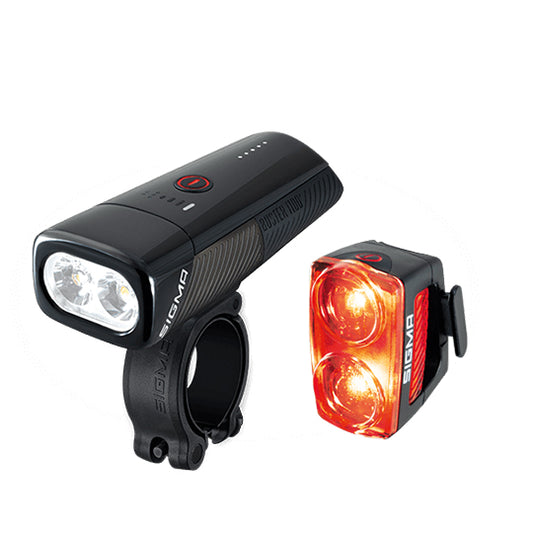ECLAIRAGE VELO AV+AR RECHARG.USB-C SIGMA BUSTER 1100/BUSTER RL 150 FIXTION CINTRE/TIGE DE