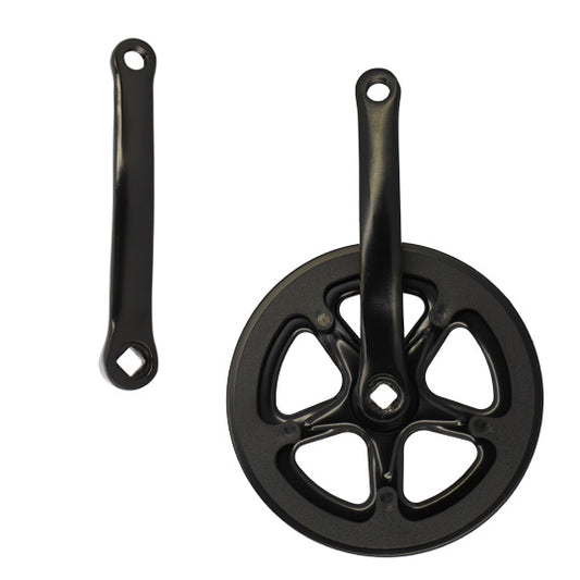 PEDALIER MONO CITY 42D L170 ACIER AXE CARRE DOUBLE FLASQUE NOIR (2.38 - 3/32")