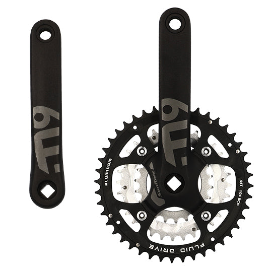 PEDALIER VTT TRIPLE 44-32-22D L175 ALU SUNRACE FCM914 9V NOIR (AXE CARRE 122MM)