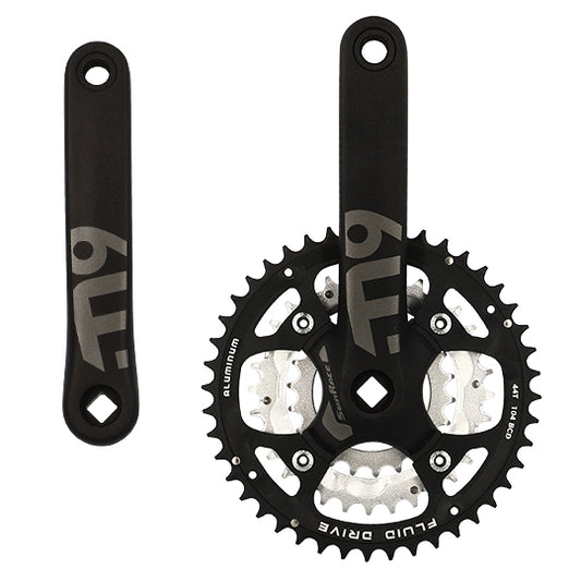 PEDALIER VTT TRIPLE 44-32-22D L175 ALU SUNRACE FCM914 9V NOIR (AXE CARRE 122MM)