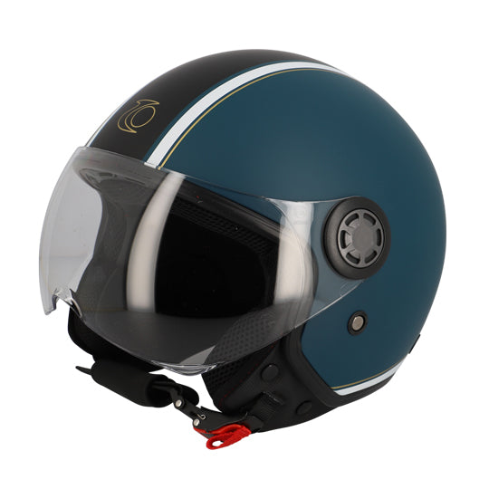 CASQUE JET TRENDY JT-306 BLEU/NOIR MAT  T55-56 S - CE 22-06