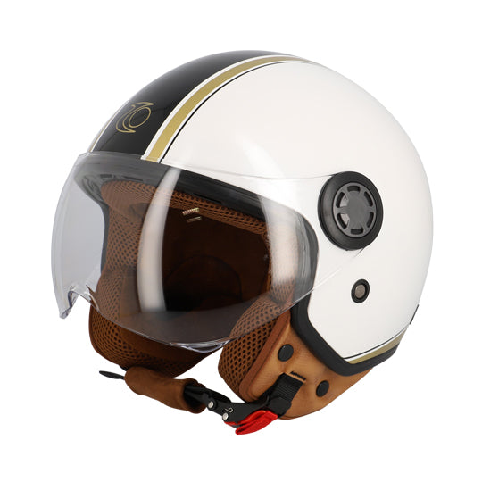 CASQUE JET TRENDY JT-306 BLANC CREME/MARRON CLAIR  T53-54 XS - CE 22-06