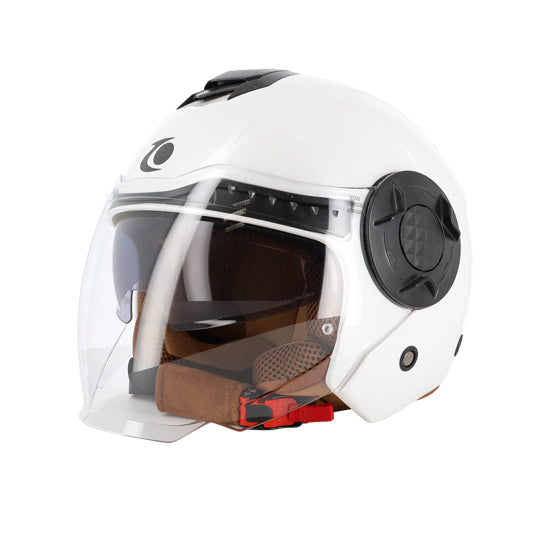 CASQUE JET TRENDY JT-406 DV BLANC PERLE/MARRON CLAIR T5 7-58 M - CE 22-06