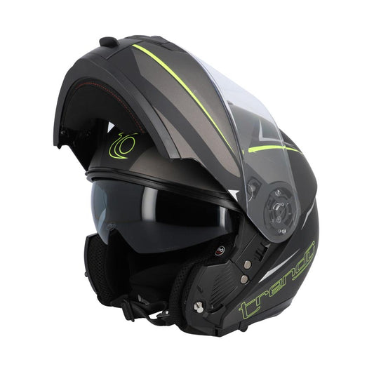CASQUE INTEGRAL MODULABLE TRENDY MT-706 DV GRIS ANTHRACITE/J.FLUO MAT T55-56 S - ECE22-06