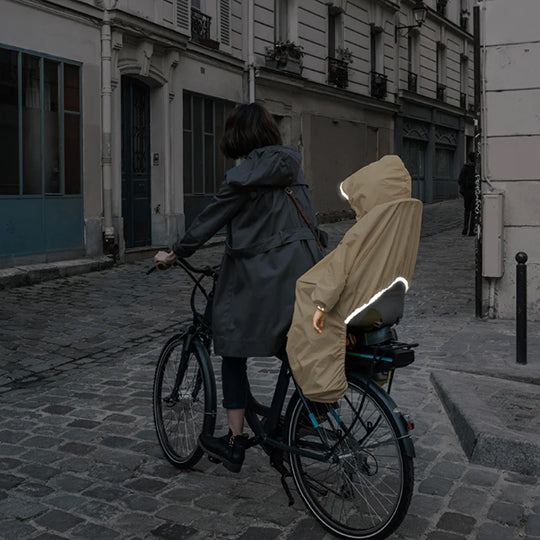 PONCHO PROTECTION PLUIE RAINETTE T. UNIQUE BEIGE POUR PORTE BEBE AVT/AR