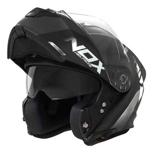 CASQUE MODULABLE NOX N960 CRUZR NOIR MAT/BLANC T59-60 L