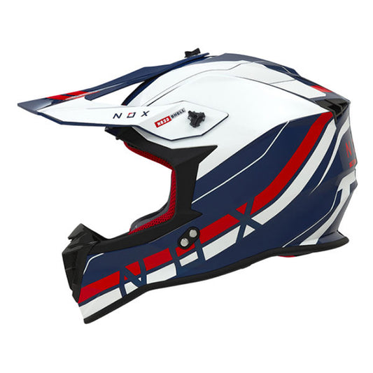 CASQUE CROSS NOX N633 AIRSHOCK BLANC/BLEU/ROUGE T61-62 XL