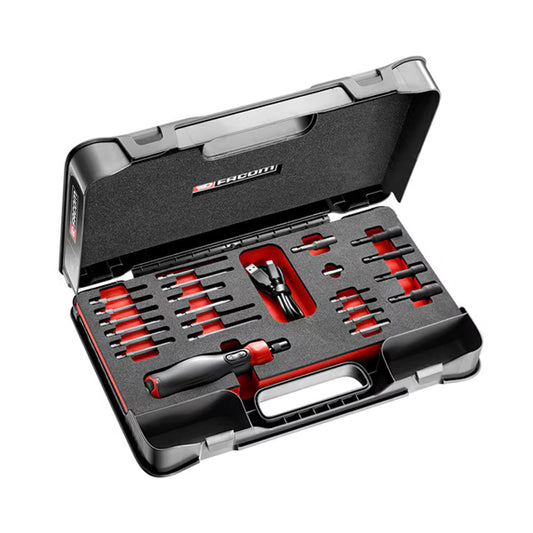 TOURNEVIS ASSISTÉ E-PROTWIST EN MBOX PLATEAU MOUSSE AVEC 23 ACCESSOIRES FACOM ATPA4V.J23PB