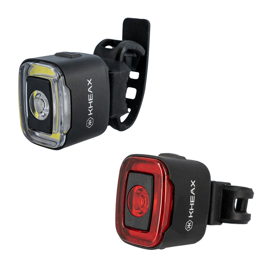 ECLAIRAGE VELO AV+AR RECHARG.USB-C KHEAX NEKKAR 200/50L FIXATION CINTRE LED