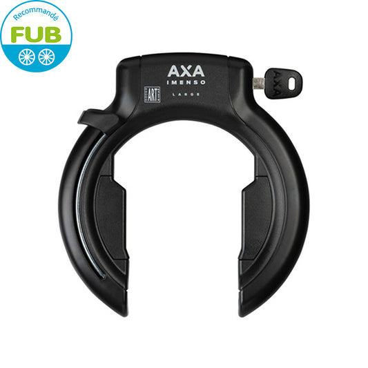 ANTIVOL VELO FER A CHEVAL AXA IMENSO LARGE NOIR (OUVERTURE 75MM/OPTION CABLE ANTIVOL)