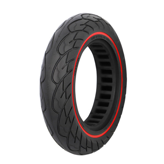 PNEU TROTTINETTE ELECTRIQUE 10"X2.125 PLEIN ALVEOLE NOIR/ROUGE