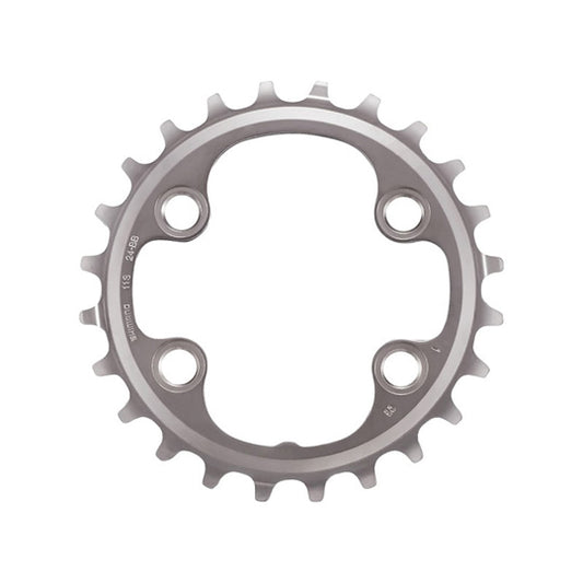 PLATEAU VTT DOUBLE DIAM  64 INTER 24DTS ARGENT 4 BRANCHES SHIMANO ORIGINE M8000/MT700 11V