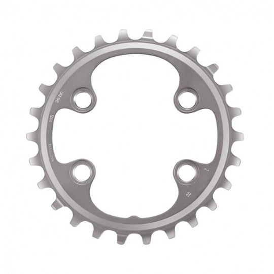 PLATEAU VTT DOUBLE DIAM 64 INTER 26DTS ARGENT 4 BRANCHES SHIMANO ORIGINE M8000/MT700 11V