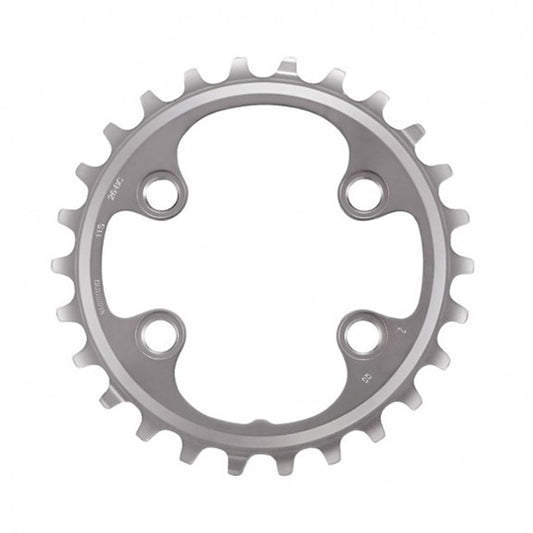 PLATEAU VTT DOUBLE DIAM 64 INTER 26DTS ARGENT 4 BRANCHES SHIMANO ORIGINE M8000/MT700 11V