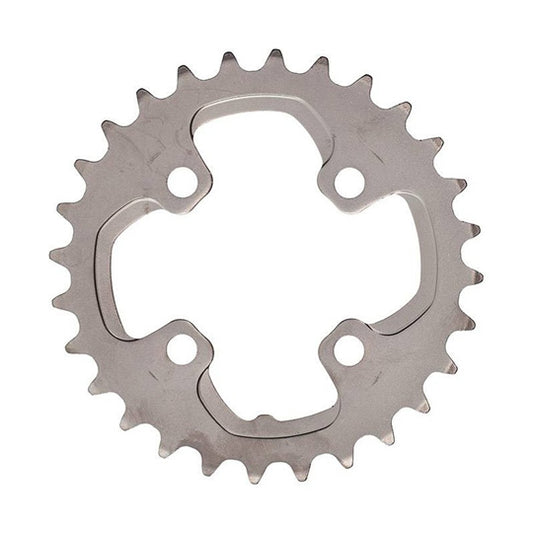 PLATEAU VTT DOUBLE DIAM 64 INTER 28DTS ARGENT 4 BRANCHES SHIMANO ORIGINE DEORE XT M785 10V