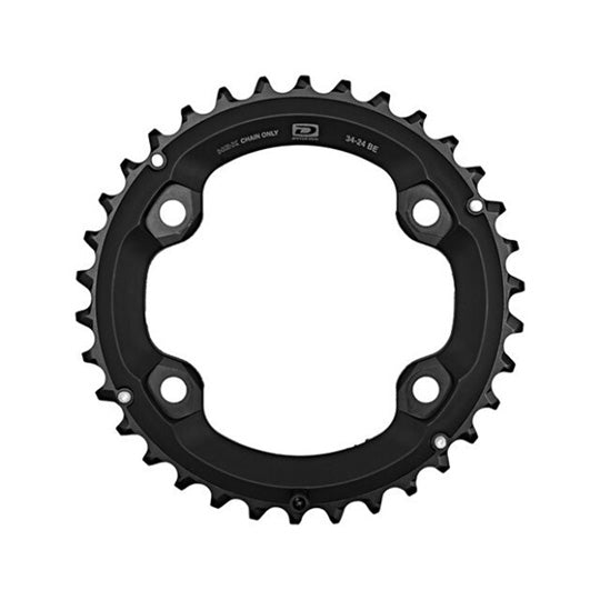 PLATEAU VTT DOUBLE DIAM 96 EXTER 34DTS NOIR 4 BRANCHES SHIMANO ORIGINE DEORE M6000 10V