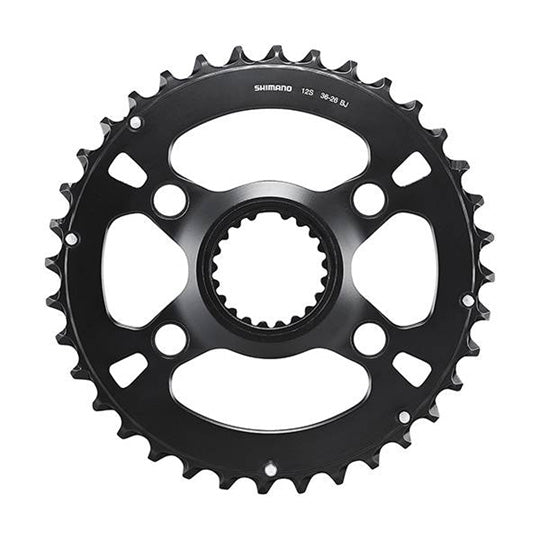 PLATEAU VTT DOUBLE DIAM 96 EXTER 36DTS NOIR 4 BRANCHES SHIMANO ORIGINE MT610 12V