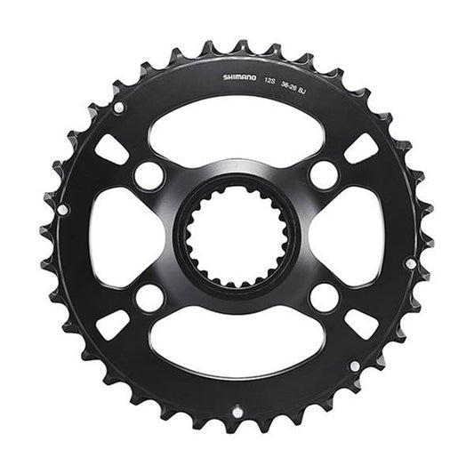 PLATEAU VTT DOUBLE DIAM 96 EXTER 36DTS NOIR 4 BRANCHES SHIMANO ORIGINE MT610 12V