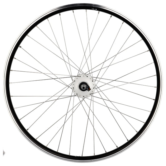 ROUE VTT 27.5" AV ECROU AXE PLEIN JANTE NOIR MACH1 ER 10 MOYEU SHIMANO DYNAMO 6V 2.4W