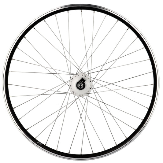 ROUE VTT 27.5" AV ECROU AXE PLEIN JANTE NOIR MACH1 ER 10 MOYEU SHIMANO DYNAMO 6V 3.0W