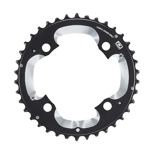 PLATEAU VTT DOUBLE DIAM 104 EXTER 38DTS NOIR 4 BRANCHES SHIMANO ORIGINE XT M785 10V