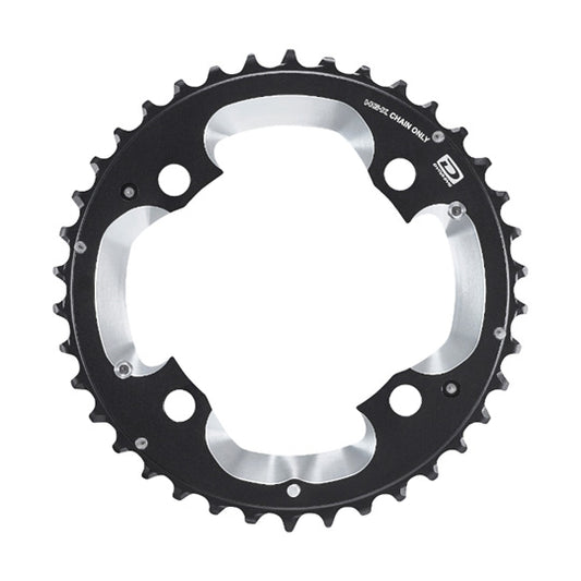 PLATEAU VTT DOUBLE DIAM 104 EXTER 38DTS NOIR 4 BRANCHES SHIMANO ORIGINE XT M785 10V