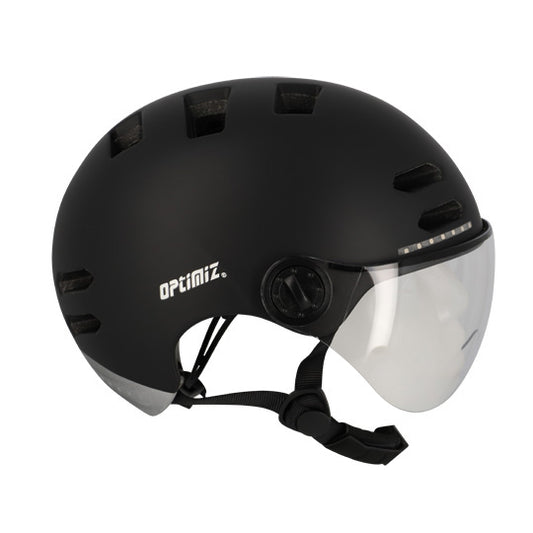 CASQUE URBAIN OPTIMIZ O394 NOIR MAT IN MOLD T.M (55/58) CLIGNOTANT