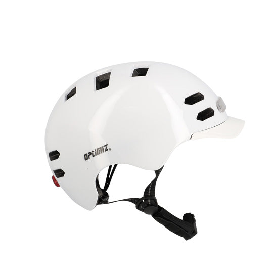CASQUE URBAIN OPTIMIZ O374 BLANC BRILLANT IN MOLD REG. OCCIPITAL ECLAIR. AV/AR T.M (55/58)