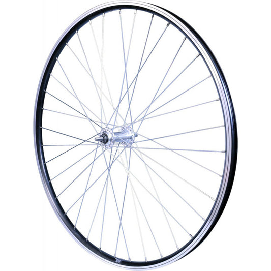ROUE VTT/VILLE 26" AV ECROU AXE PLEIN JANTE NOIR MACH1 ER10 MOY.MICHE MAGNUM V-BRAKE 36T