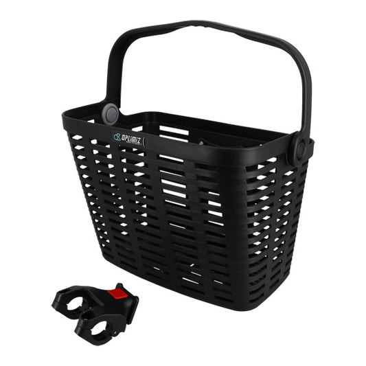 PANIER AV A CLIPS PLASTIQUE OPTIMIZ NOIR 355X260X280MM (FIXATION DE 22/26/31.8MM)