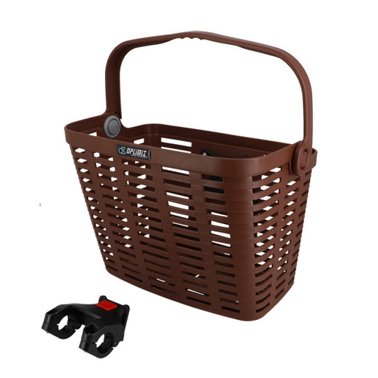PANIER AV A CLIPS PLASTIQUE OPTIMIZ MARRON 355X260X280MM (FIXATION DE 22/26/31.8MM)
