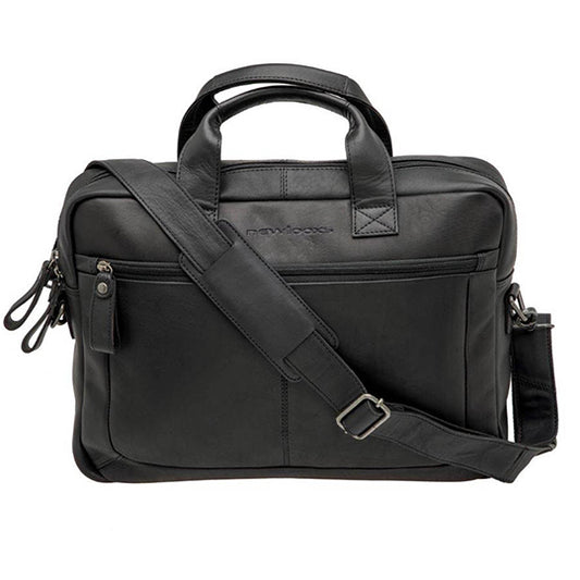 SACOCHE VELO PORTE BAGAGE NEWLOOXS CUIR LUKO NOIR - 10 LITRES - 400X310X80MM