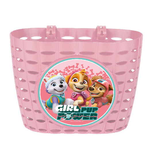 PANIER AV ENFANT PLASTIQUE PAT'PATROUILLE ROSE FIXATION PAR SANGLE