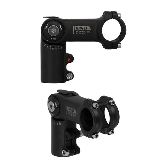 POTENCE REGLABLE AHEAD SET 1''1/8 L80 UNO AHEAD 50 ALU NOIR 0/+60° (CINTRE 31.8)