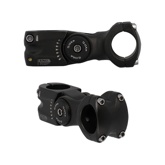 POTENCE REGLABLE AHEAD SET 1''1/8 L90 UNO ALU NOIR 0/+60° (CINTRE 31.8)