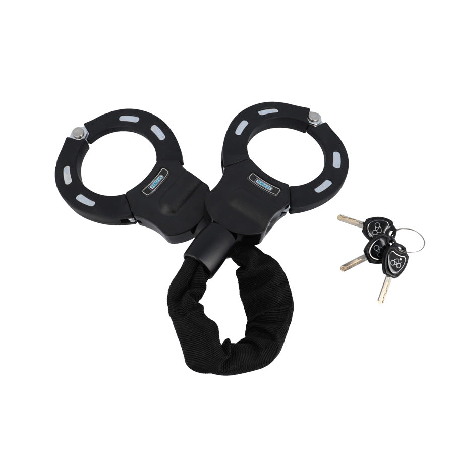 ANTIVOL VELO/TROTTINETTE MENOTTE + CHAINE D8X L3.20M A CLE RANGERS NOIR