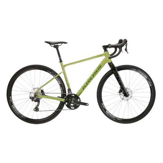 VELO GRAVEL 28" KROSS ESKER 6.0 TAILLE L (20") ALUMINIUM KAKI VERT