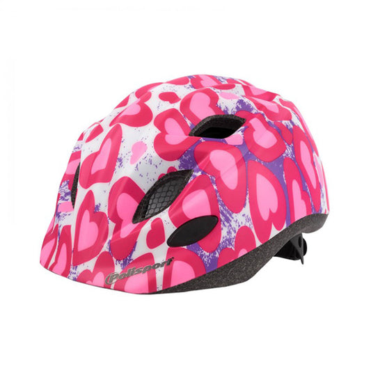 CASQUE ENFANT POLISPORT S JUNIOR GLITTER ROSE IN-MOLD AVEC REGLAGE OCCIPITAL 52/56