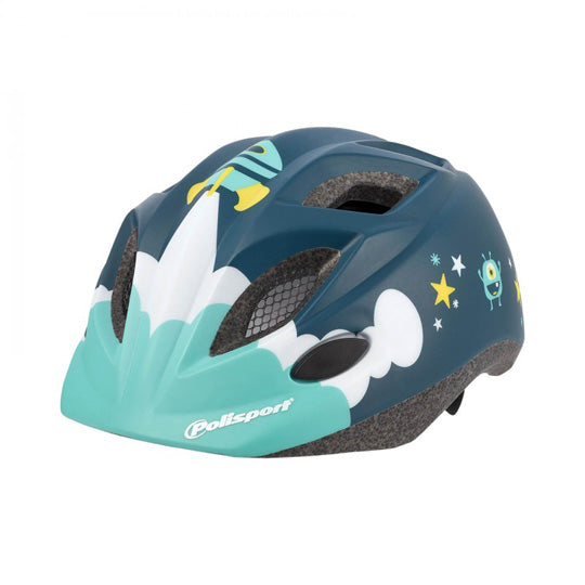 CASQUE ENFANT BABY POLISPORT XS KIDS SPACESHIP BLEU IN-MOLD AVEC REGLAGE OCCIPITAL 48/52