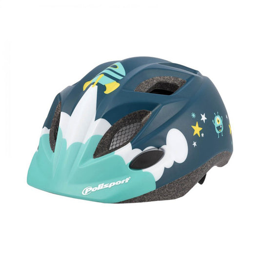 CASQUE ENFANT BABY POLISPORT XS KIDS SPACESHIP BLEU IN-MOLD AVEC REGLAGE OCCIPITAL 48/52