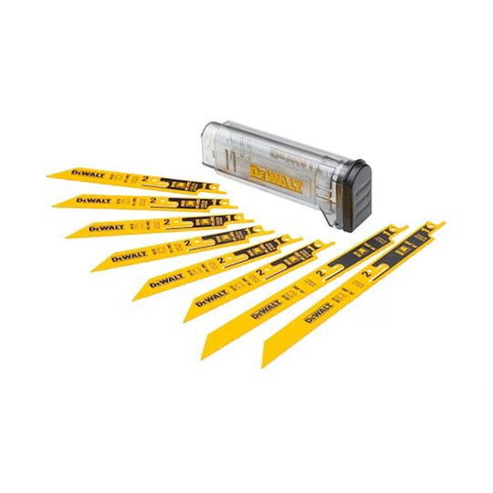 COFFRET DE 8 LAMES DE SCIE SABRE DEWALT SÉCABLE BIM POUR LA COUPE DU MÉTAL. 2X230MM + 6X15