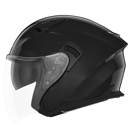 CASQUE JET DOUBLE ECRAN NOX N130 NOIR BRILLANT T59-60 L - CE 22.06
