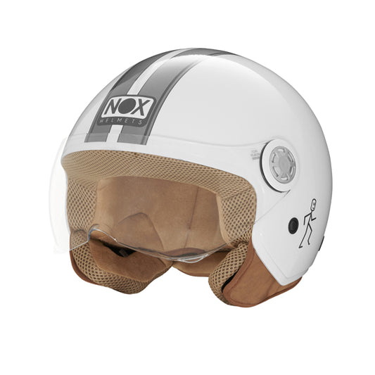 CASQUE JET NOX N210 EVO BLANC GRIS T55-56 S - CE 22.06