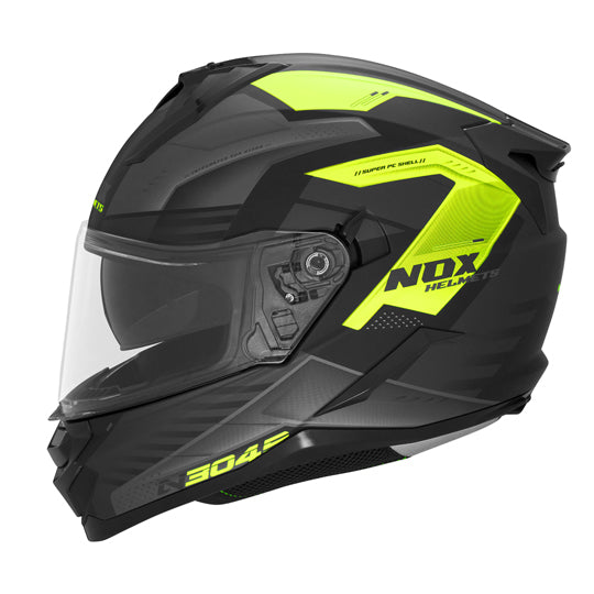CASQUE INTEGRAL DOUBLE ECRAN  NOX N304S CARVER NOIR MAT JAUNE T57-58 M- CE 22.06