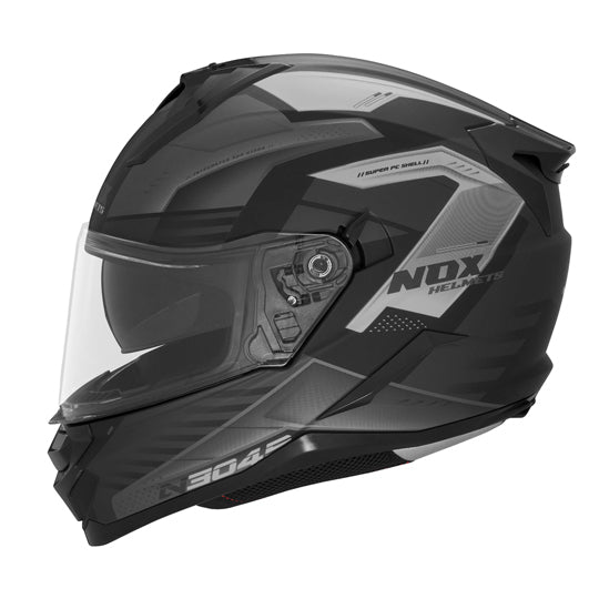 CASQUE INTEGRAL DOUBLE ECRAN  NOX N304S CARVER NOIR MAT TITANIUM T55-56 S - CE 22.06