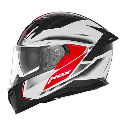 CASQUE INTEGRAL DOUBLE ECRAN  NOX N401 XENO BLANC ROUGE T63-64 XXL - CE 22.06