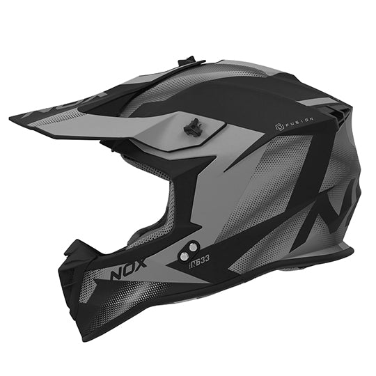 CASQUE CROSS NOX N633 FUSION NOIR MAT TITANIUM T63-64 XXL - CE 22.06